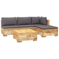 vidaXL 5-tlg. Garten-Lounge-Set mit Kissen Massivholz Teak