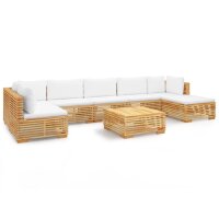 vidaXL 8-tlg. Garten-Lounge-Set mit Kissen Massivholz Teak