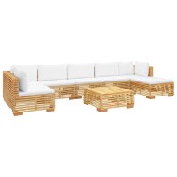 vidaXL 8-tlg. Garten-Lounge-Set mit Kissen Massivholz Teak