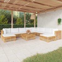 vidaXL 11-tlg. Garten-Lounge-Set mit Kissen Massivholz Teak