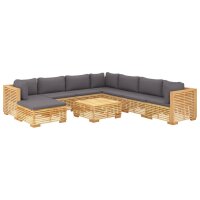 vidaXL 9-tlg. Garten-Lounge-Set mit Kissen Massivholz Teak