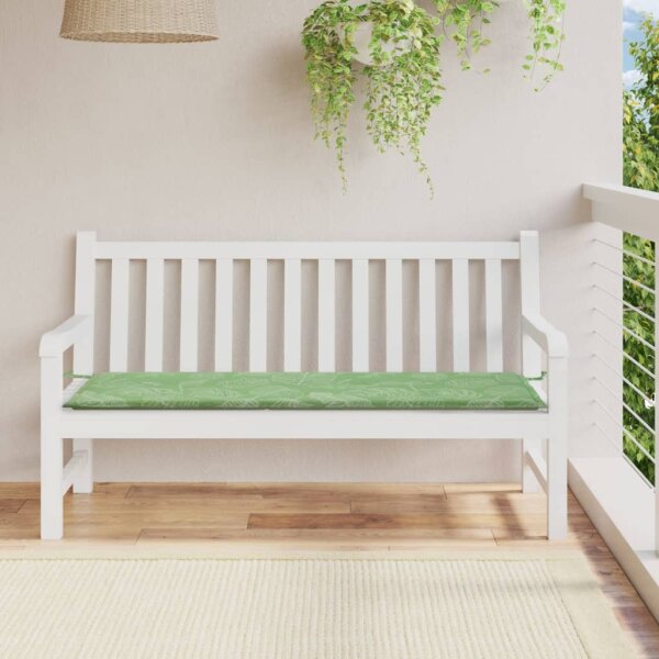 vidaXL Gartenbank-Auflage Blattmuster 150x50x3 cm Oxford-Gewebe