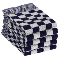 vidaXL 50-tlg. Handtuch-Set Blau und Weiß Baumwolle