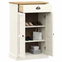 vidaXL Schuhschrank VIGO Wei&szlig; 60x35x96 cm Massivholz Kiefer