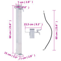 vidaXL Wassers&auml;ule f&uuml;r den Garten 60 cm Edelstahl Quadratisch