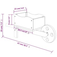 vidaXL Pflanzgef&auml;&szlig;e Schubkarre-Design 2 Stk. 47x15x19 cm Massivholz