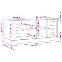 vidaXL Schuhbank VIGO Grau 106x35x40 cm Massivholz Kiefer