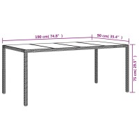 vidaXL 7-tlg. Garten-Essgruppe mit Kissen Grau Poly Rattan