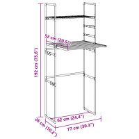 vidaXL Waschmaschinenregal 77x52x192 cm Aluminium