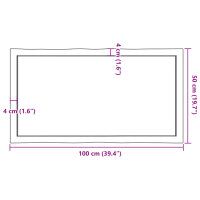 vidaXL Schreibtischplatte 100x50x4 cm Massivholz Eiche Unbehandelt