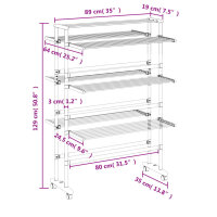 vidaXL W&auml;schest&auml;nder mit Rollen 89x64x129 cm Aluminium