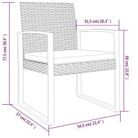 vidaXL Garten-Esszimmerst&uuml;hle 2 Stk. Schwarz PP-Rattan