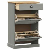 vidaXL Schuhschrank VIGO 60x35x96 cm Grau Massivholz Kiefer