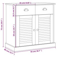 vidaXL Sideboard mit Schubladen VIGO 78x40x75 cm Massivholz Kiefer