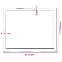 vidaXL Schreibtischplatte 80x60x4 cm Massivholz Eiche Unbehandelt