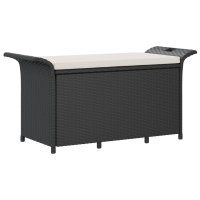vidaXL Gartenbank mit Kissen Schwarz 116x46x57 cm Poly...