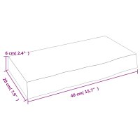 vidaXL Wandregal Hellbraun 40x20x6 cm Massivholz Eiche Behandelt