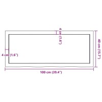 vidaXL Wandregal Hellbraun 100x40x4 cm Massivholz Eiche Behandelt