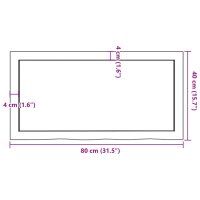 vidaXL Wandregal Hellbraun 80x40x6 cm Massivholz Eiche Behandelt