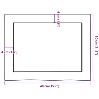 vidaXL Wandregal Dunkelgrau 40x30x6 cm Massivholz Eiche Behandelt