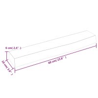 vidaXL Wandregal Dunkelgrau 60x10x6 cm Massivholz Eiche Behandelt