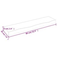 vidaXL Wandregal Dunkelgrau 80x20x6 cm Massivholz Eiche Behandelt