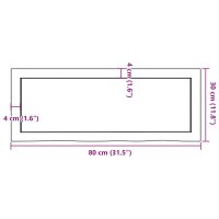 vidaXL Wandregal Dunkelgrau 80x30x4 cm Massivholz Eiche Behandelt