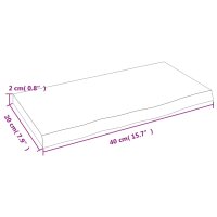 vidaXL Wandregal Dunkelgrau 40x20x2 cm Massivholz Eiche Behandelt