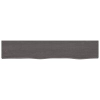 vidaXL Wandregal Dunkelgrau 100x20x6 cm Massivholz Eiche...