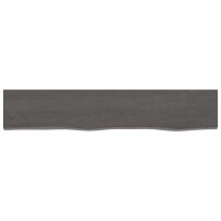 vidaXL Wandregal Dunkelgrau 100x20x4 cm Massivholz Eiche...