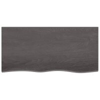 vidaXL Wandregal Dunkelgrau 100x50x2 cm Massivholz Eiche...