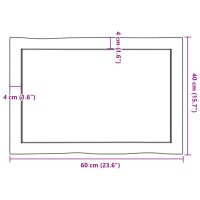 vidaXL Schreibtischplatte 60x40x4 cm Massivholz Eiche Unbehandelt