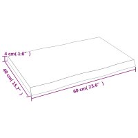 vidaXL Schreibtischplatte 60x40x4 cm Massivholz Eiche Unbehandelt