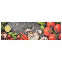 vidaXL Küchenteppich Waschbar Gemüse 45x150 cm Samt
