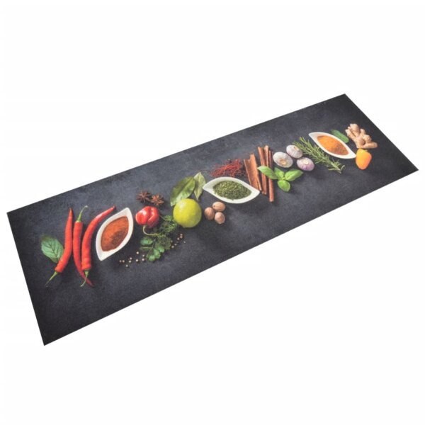 vidaXL K&uuml;chenteppich Waschbar Gew&uuml;rze 60x180 cm Samt