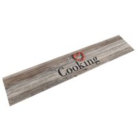 vidaXL K&uuml;chenteppich Waschbar Cooking Grau 60x300 cm Samt