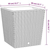 vidaXL Pflanzk&uuml;bel mit herausnehmbaren Einsatz Braun 37/64 L PP-Rattan