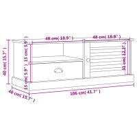 vidaXL TV-Schrank VIGO 106x40x40 cm Massivholz Kiefer