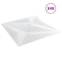 vidaXL Wandpaneele 48 Stk. Weiß 50x50 cm EPS 12...