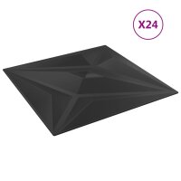 vidaXL Wandpaneele 24 Stk. Schwarz 50x50 cm EPS 6 m²...