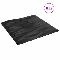 vidaXL Wandpaneele 12 Stk. Schwarz 50x50 cm EPS 3 m²...