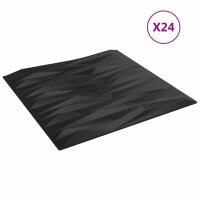 vidaXL Wandpaneele 24 Stk. Schwarz 50x50 cm EPS 6 m²...