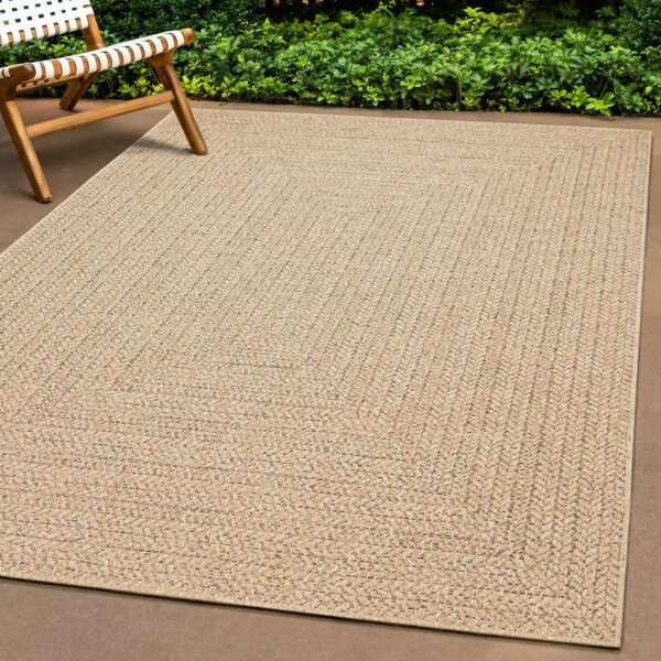 vidaXL Teppich 160x230 cm Jute-Optik Innen und Au&szlig;en