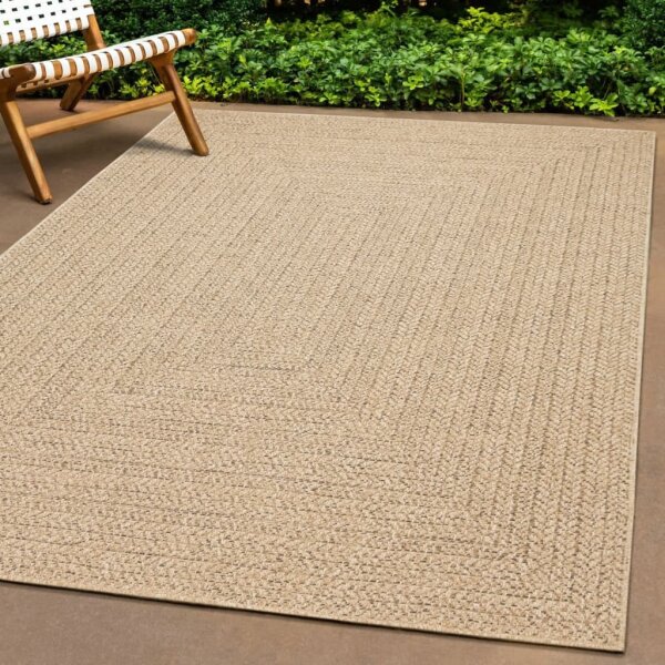 vidaXL Teppich 200x290 cm Jute-Optik Innen und Au&szlig;en