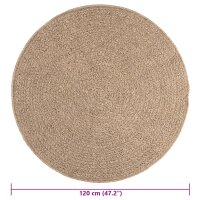 vidaXL Teppich 120 cm Jute-Optik Innen und Au&szlig;en