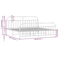 vidaXL Bettgestell mit Kopf- und Fu&szlig;teil Metall Schwarz 193x203 cm
