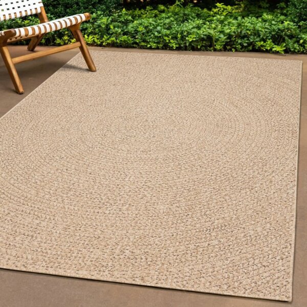 vidaXL Teppich 160x230 cm Jute-Optik Innen und Au&szlig;en