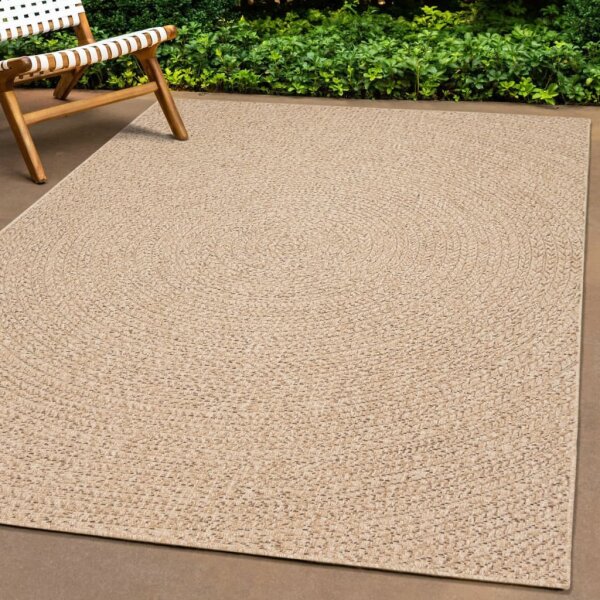 vidaXL Teppich 200x290 cm Jute-Optik Innen und Au&szlig;en