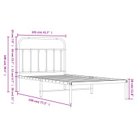 vidaXL Bettgestell mit Kopfteil Metall Wei&szlig; 100x190 cm