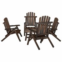 vidaXL 5-tlg. Garten-Lounge-Set Massivholz Fichte